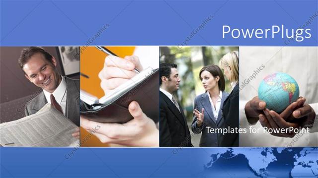  Presentation with world - A collage of different businesses throughout the world