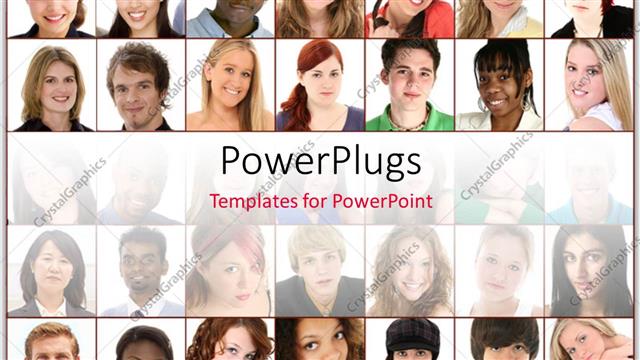  Presentation with faces - Collage of faces with various expressions