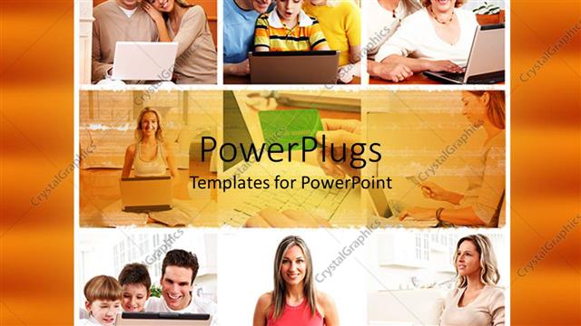  Presentation with laptop - Collage of happy people working on laptop