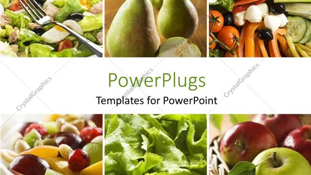  Presentation with food - Collage of a healthy vegetables and fruit food