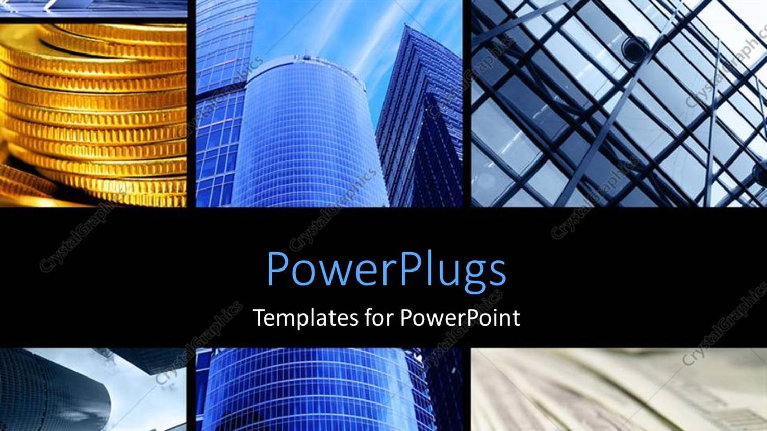 Featuring Collage of large Architectural Structures with Skyscrapers Rising to the Sky