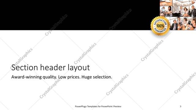 Section Header presentation slide layout