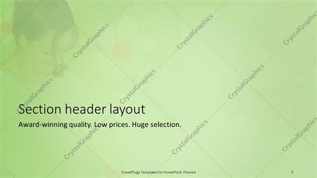 Section Header presentation slide layout
