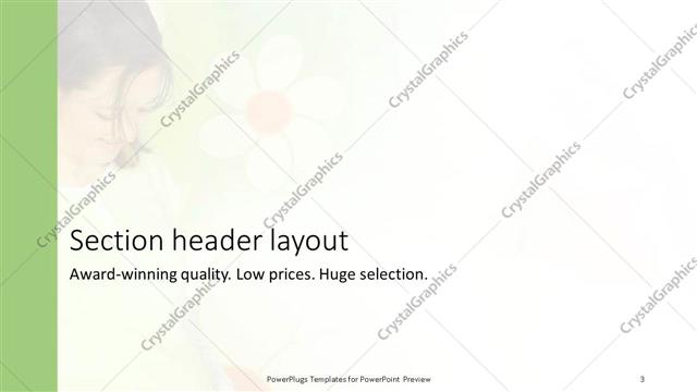 Section Header presentation slide layout