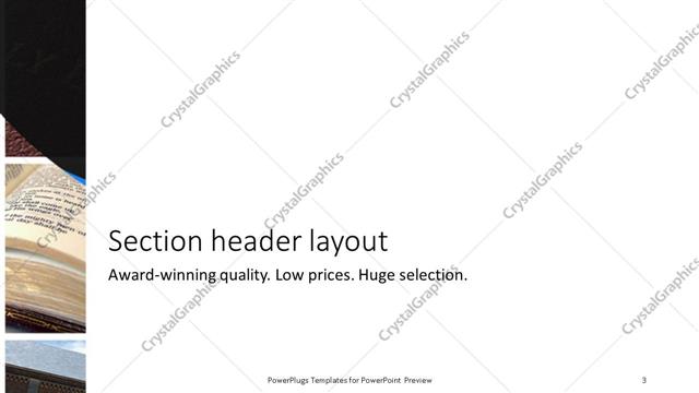 Section Header presentation slide layout