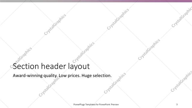 Section Header presentation slide layout