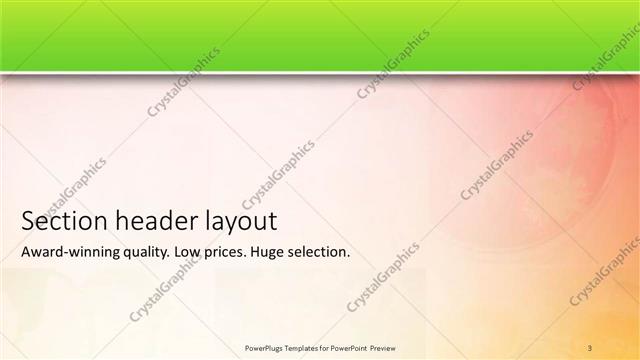 Section Header presentation slide layout