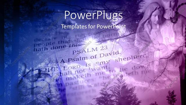  Presentation with psalm - Collage of sky with 23rd Psalm and jesus