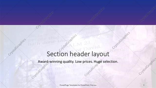 Section Header presentation slide layout