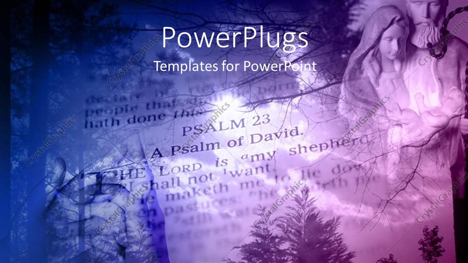 Featuring Collage of Sky with 23rd Psalm and Jesus