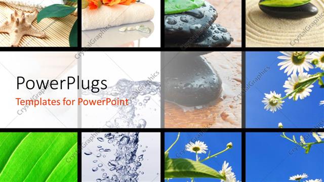  Presentation with spa - Collage of spa stones and flowers with ice