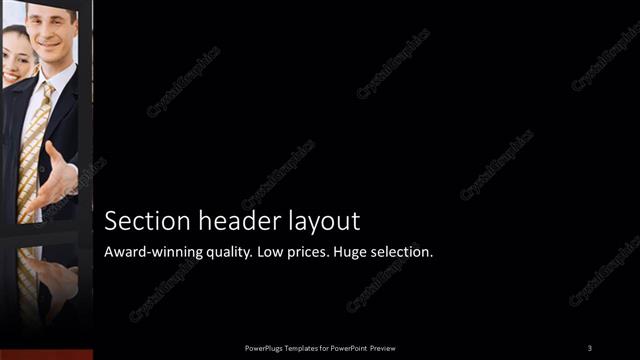 Section Header presentation slide layout