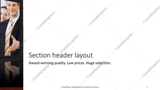 Section Header presentation slide layout