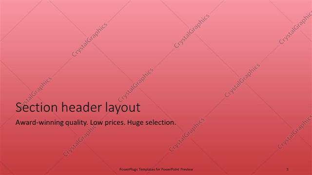 Section Header presentation slide layout
