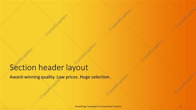 Section Header presentation slide layout