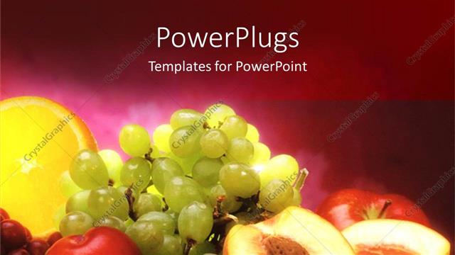  Presentation with horse food - Collection of mixed fruit in an horse blood background