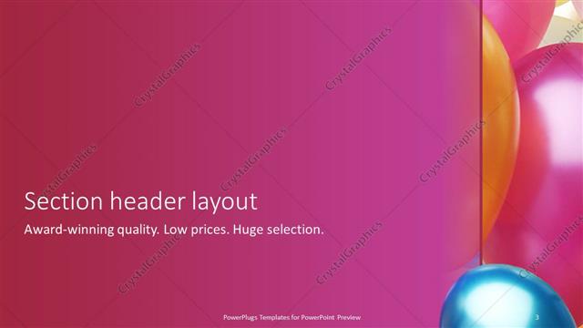 Section Header presentation slide layout