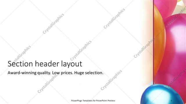 Section Header presentation slide layout