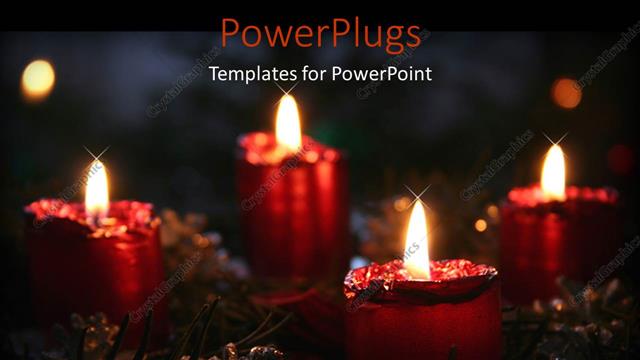  Presentation with candles - A collection of beautifully decorated candles burning together with recreational stuff