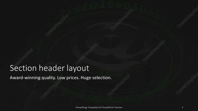 Section Header presentation slide layout