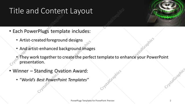 Title and Content presentation slide layout