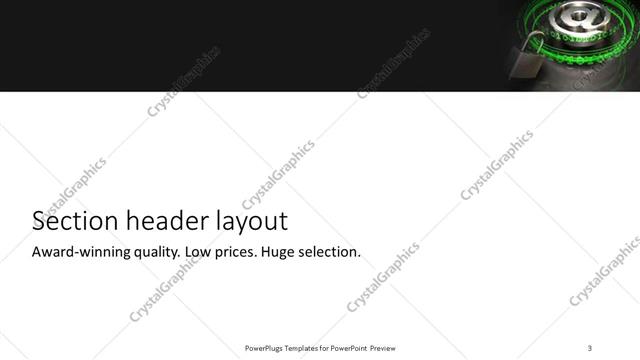 Section Header presentation slide layout