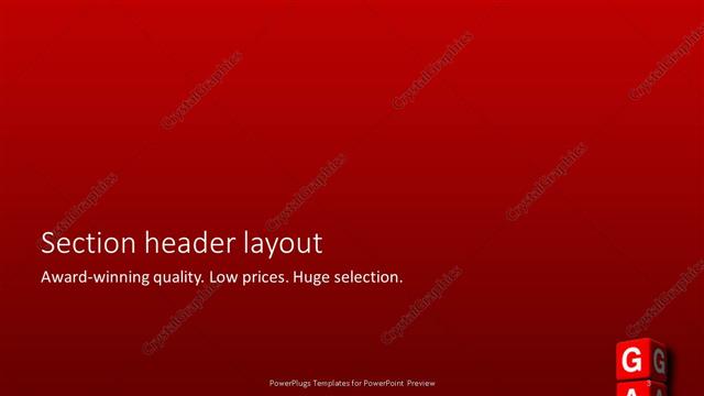 Section Header presentation slide layout