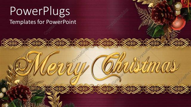  Presentation with merry christmas - A collection of Christmas celebration material with golden banner