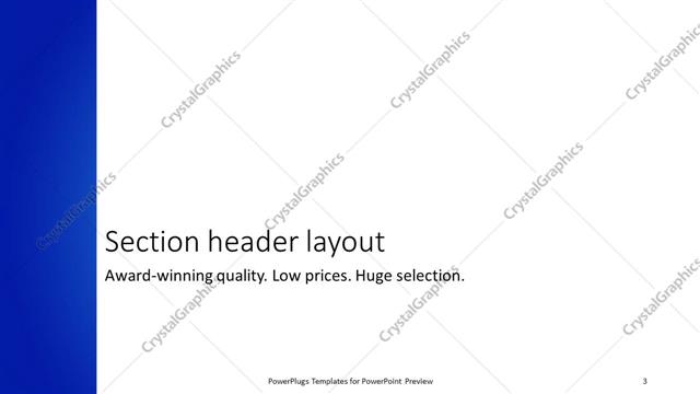 Section Header presentation slide layout