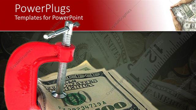  Presentation with money notes - A collection of dollar notes with the reflection in the background