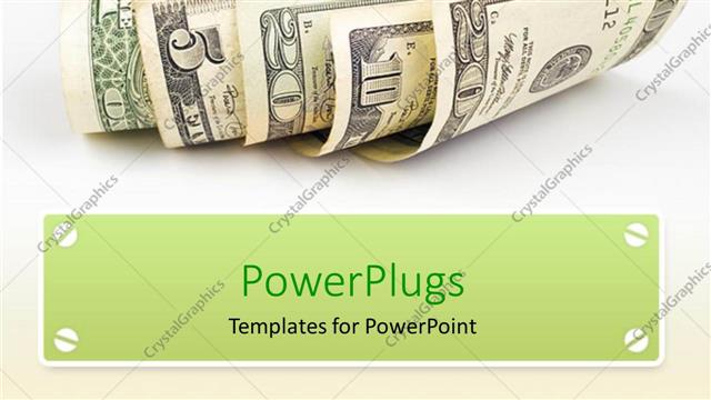  Presentation with money notes - Collection of dollar notes of various value with a white background