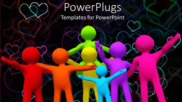  Presentation with family - A collection of figures in different colors celebrating and loving each other