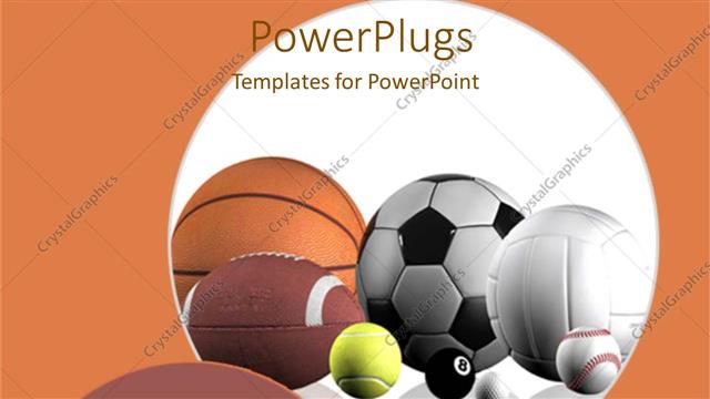  Presentation with volleyball - A collection of football, basket ball, volleyball and tennis ball together