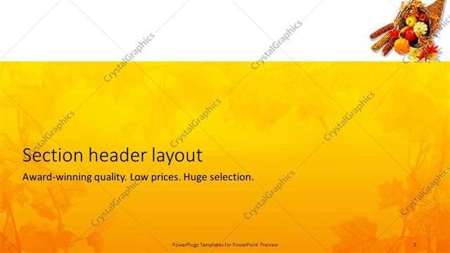 Section Header presentation slide layout