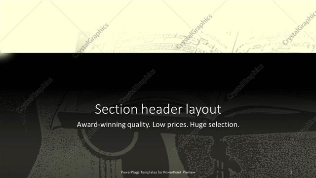 Section Header presentation slide layout