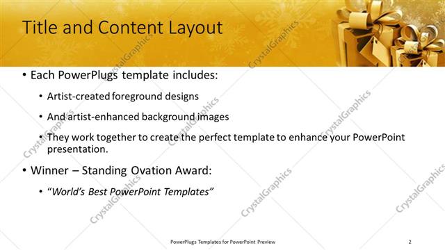 Title and Content presentation slide layout