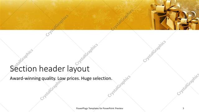 Section Header presentation slide layout
