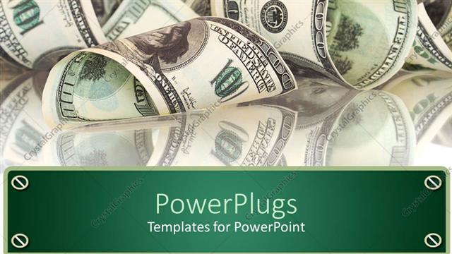  Presentation with bills - Collection of hundred dollar bills along with their reflection