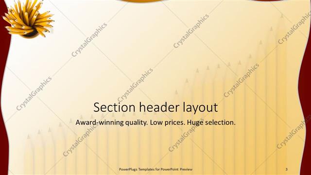 Section Header presentation slide layout