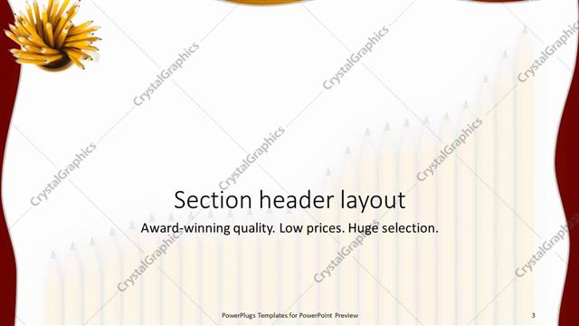 Section Header presentation slide layout