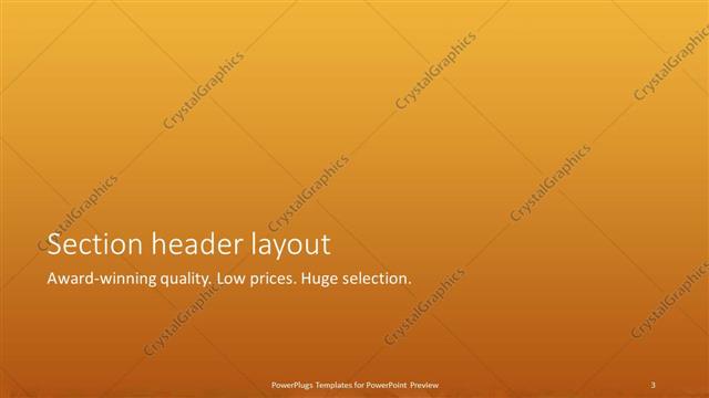 Section Header presentation slide layout