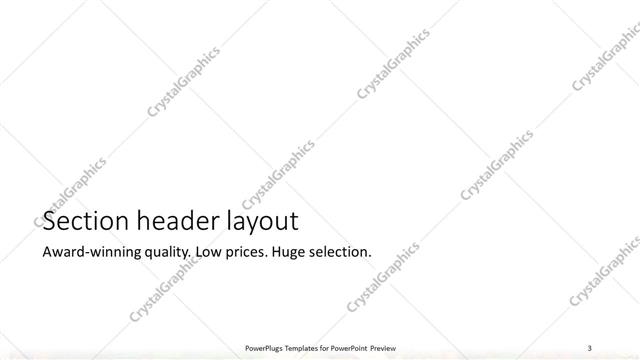 Section Header presentation slide layout