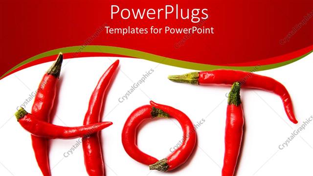  Presentation with peppers - A collection of red chili peppers making the word hot