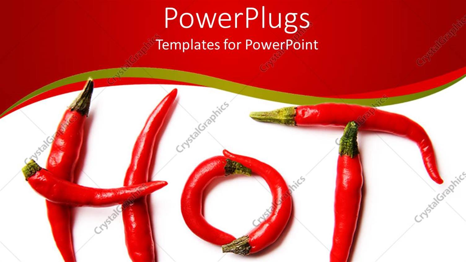 Featuring a Collection of Red Chili Peppers Making the Word Hot