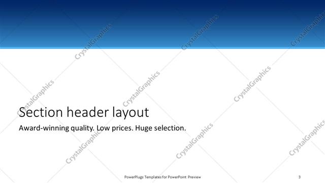 Section Header presentation slide layout