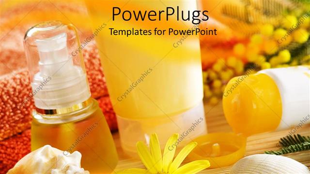  Presentation with spa - A collection of spa products with blurred background