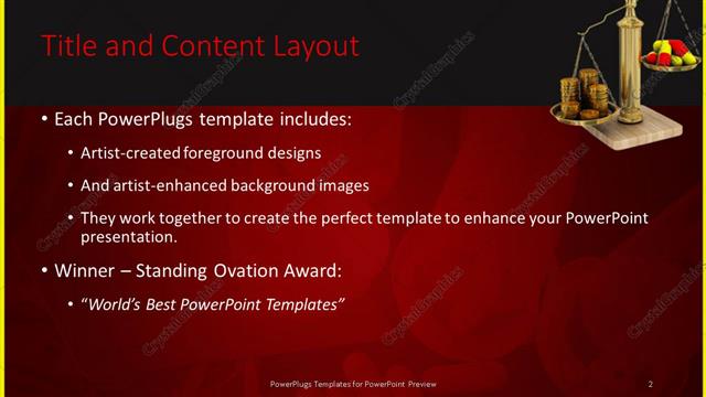 Title and Content presentation slide layout