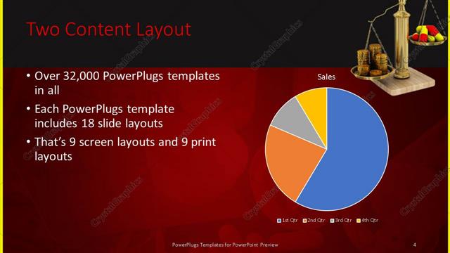 Two Content presentation slide layout