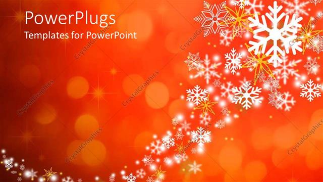  Presentation with snowflakes - A collection of various kinds of star like structures with orange background