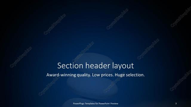 Section Header presentation slide layout